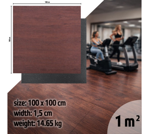 Захисний килимок inSPORTline Luxteko Flat 100 x 100 x 1,5 см, дерево