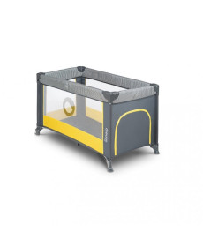 Ліжечко-манеж Lionelo Stefi Yellow Lemon 64 х 124 х 73 см - сіро-жовтий