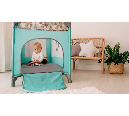 Ліжечко-манеж Lionelo Stefi Yellow Lemon 64 х 124 х 73 см - сіро-жовтий Ліжечко-манеж Lionelo Stefi Yellow Lemon 64 х 124 х 73 см - сіро-жовтий