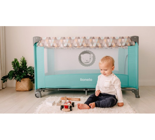 Ліжечко-манеж Lionelo Stefi Yellow Lemon 64 х 124 х 73 см - сіро-жовтий Ліжечко-манеж Lionelo Stefi Yellow Lemon 64 х 124 х 73 см - сіро-жовтий