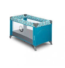 Ліжечко-манеж Lionelo Stefi Green Turquoise 64 х 124 х 73 см - синій