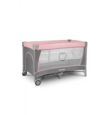 Ліжечко-манеж Lionelo Flower Flamingo 84 х 125 х 41 см - рожево-сірий