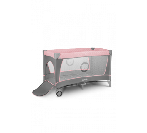 Ліжечко-манеж Lionelo Flower Flamingo 84 х 125 х 41 см - рожево-сірий