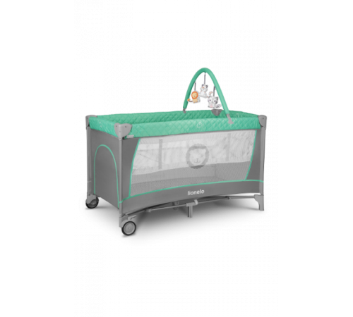 Ліжечко-манеж Lionelo Flower Turquoise 84 х 125 х 41 см - сіро-бірюзовий Ліжечко-манеж Lionelo Flower Turquoise 84 х 125 х 41 см - сіро-бірюзовий