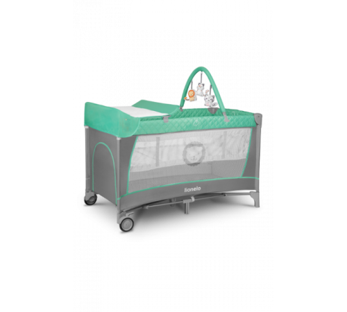 Ліжечко-манеж Lionelo Flower Turquoise 84 х 125 х 41 см - сіро-бірюзовий Ліжечко-манеж Lionelo Flower Turquoise 84 х 125 х 41 см - сіро-бірюзовий