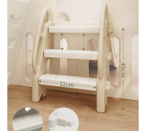 Дитяча гірка inSPORTline Climbino, 133,7 x 255,3 x 108 см, сіра