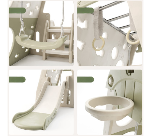 Дитяча гірка inSPORTline Climbino, 133,7 x 255,3 x 108 см, зелена