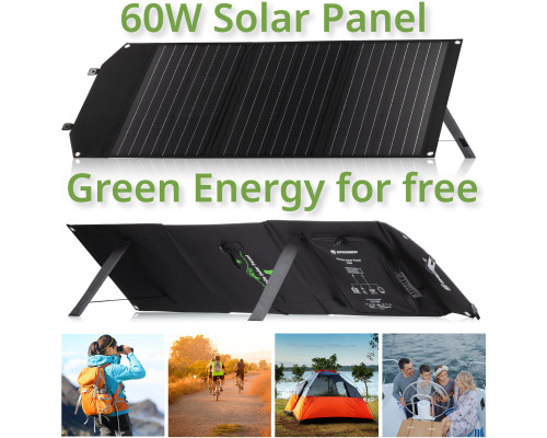 Портативний зарядний пристрій сонячна панель Bresser Mobile Solar Charger 60 Watt USB DC (3810050)