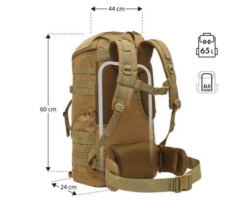 Рюкзак NILS CAMP NC3903 Maverick 65 л, коричневий