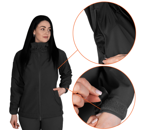 Жіноча куртка Stalker SoftShell Чорна (7442), S