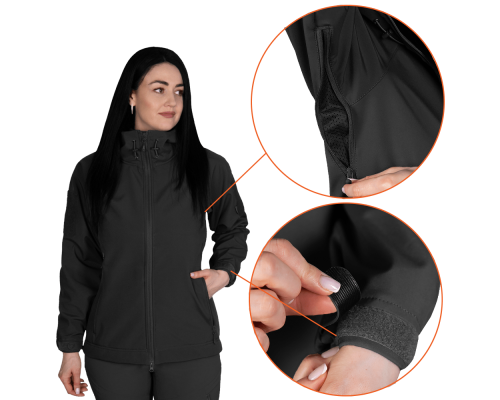 Жіноча куртка Stalker SoftShell Чорна (7442), XL