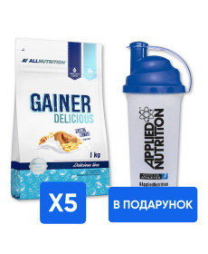 Gainer Delicious - 1000g х 5 + Shaker - 700ml в подарунок!