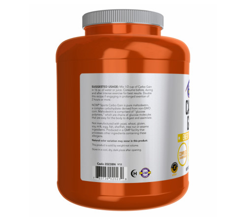 Carbo Gain Now Foods- 8 lb Carbo Gain Now Foods- 8 lb
