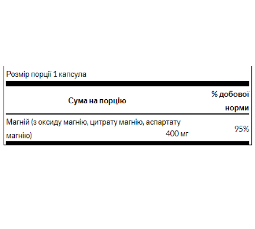 Потрійний магнієвий комплекс Triple Magnesium Complex 400мг - 30 капсул Потрійний магнієвий комплекс Triple Magnesium Complex 400мг - 30 капсул