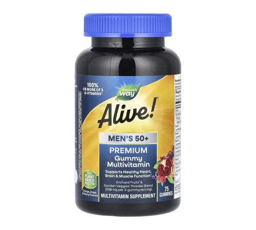 Чоловічі мультивітаміни 50+ (Alive!® Men's 50+ Gummy) - 75 жуйок