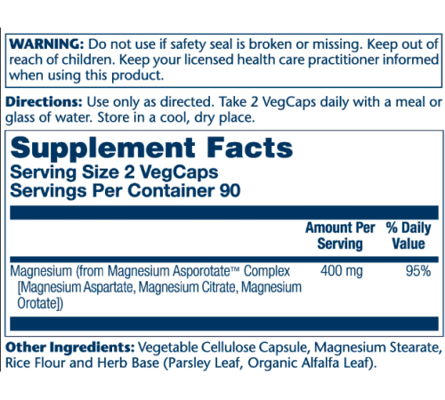 Аспартат магіня Magnesium Asporotate - 180 капсул