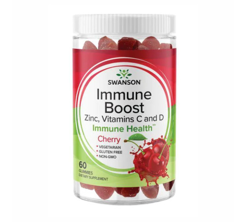 Immune Boost with Acerola,Zinc,Vitamins C and D - 60 Gummies Cherry