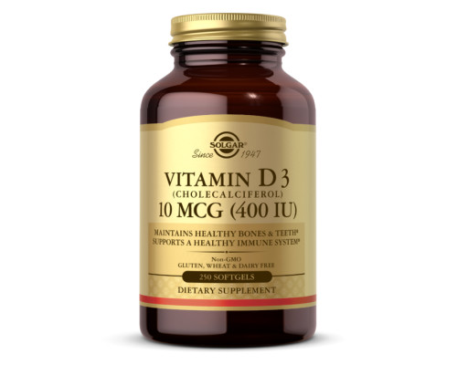 Вітамін Vitamin D3 (Cholecalciferol) 10mcg (400 IU) - 250 капсул