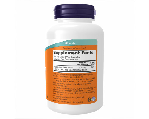 Magnesium Citrate Now Foods - 120 caps