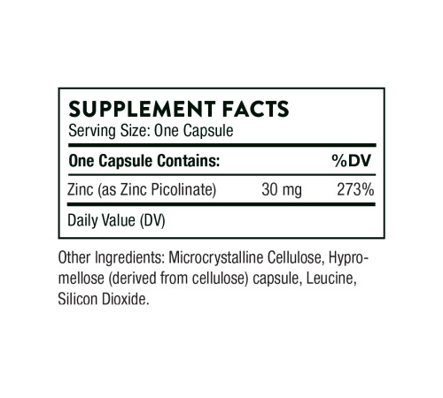 Піколінат цинку (Zinc Picolinate) 30мг - 60 капсул