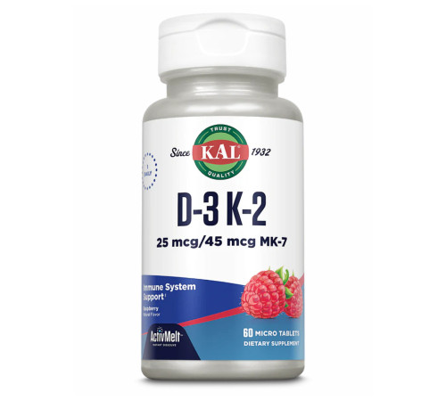 D3 & K2 25mcg - 60 tabs Raspberry