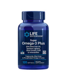 Рибячий жир Super Omega-3 Plus EPA/DHA Fish Oil, Sesame Lignans, Olive Extract, Krill Astaxanthin - 120 капсул