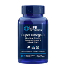 Супер омега Super Omega-3 EPA/DHA Fish Oil, Sesame Lignans & Olive Extract - 120 капсул