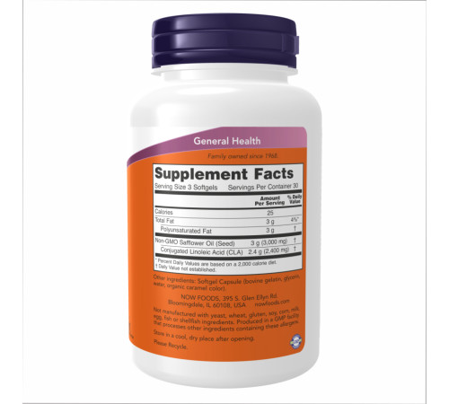 CLA 800mg Now Foods - 90 softgels