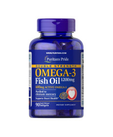 Рибячий жир Омега 3 (Double Strength Omega-3 Fish Oil 1200мг/600мг Omega-3) - 90 капсул