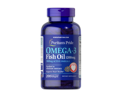 Рибячий жир Omega-3 Fish Oil 1200мг (360мг Active Omega-3) - 200 капсул