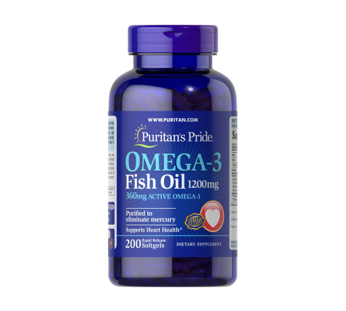 Рибячий жир Omega-3 Fish Oil 1200мг (360мг Active Omega-3) - 200 капсул Рибячий жир Omega-3 Fish Oil 1200мг (360мг Active Omega-3) - 200 капсул