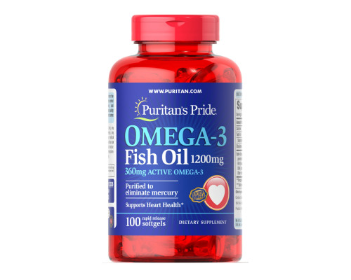 Рибячий жир Omega-3 Fish Oil 1200мг (360мг Active Omega-3) - 100 капсул