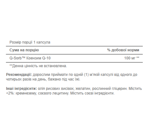 Q-SORB Co Q-10 100 mg - 240 Rapid Release Softgels