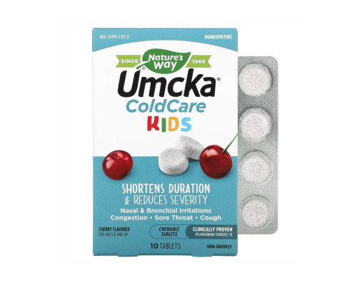 Umcka Coldcare Cherry Kids Nature's Way -10 chew tabs