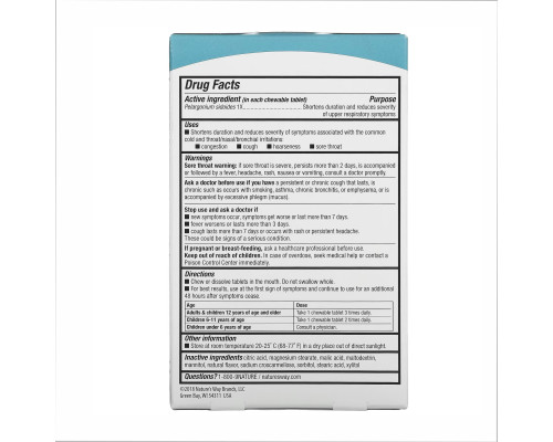 Umcka Coldcare Cherry Kids Nature's Way -10 chew tabs