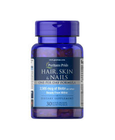 Hair Skin Nails (One perday formula) 2500 mcg of Biotin - 30 Softgels