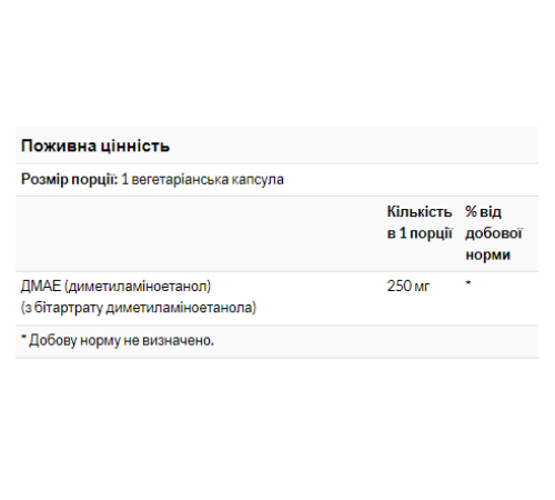 Dmae 250mg - 100 vcaps