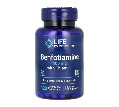 Бенфотіамін з тіаміном Benfotiamine with Thiamine 100мг - 120 капсул