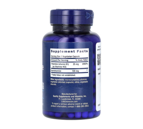 Бенфотіамін з тіаміном Benfotiamine with Thiamine 100мг - 120 капсул