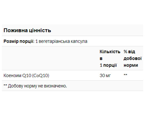 Коензим CoQ10 30мг - 120 капсул