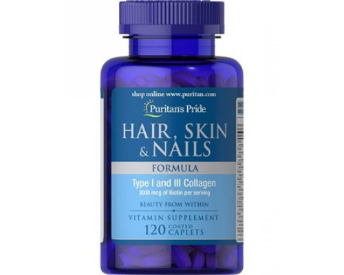 Hair, Skin and Nails Formula Type 1 and 3 Collagen - 120 caps