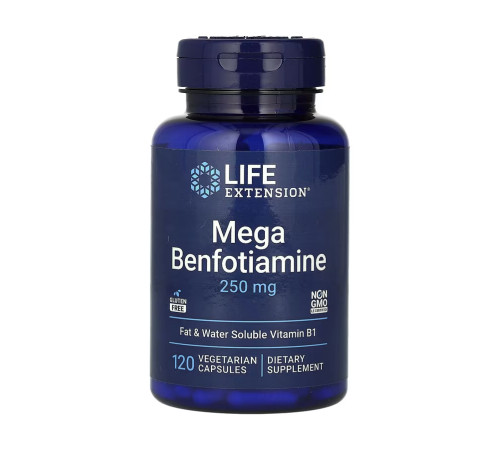 Бенфотіамін Mega Benfotiamine 250мг - 120 капсул