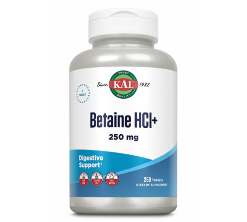 Betaine HCl Plus 250mg - 250 tabs Betaine HCl Plus 250mg - 250 tabs