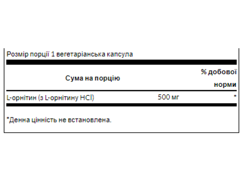 L-орнітин - L-Ornithine 500мг (60 капсул)