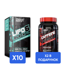 Combo LIPO-6 BLACK HERS ULTRA CONCENTRATE - 60 caps х 10шт + Caffeine - 60 caps х 2шт - В ПОДАРУНОК!