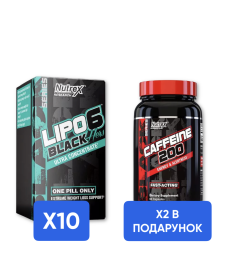 Combo LIPO-6 BLACK HERS ULTRA CONCENTRATE - 60 caps х 10шт + Caffeine - 60 caps х 2шт - В ПОДАРУНОК!