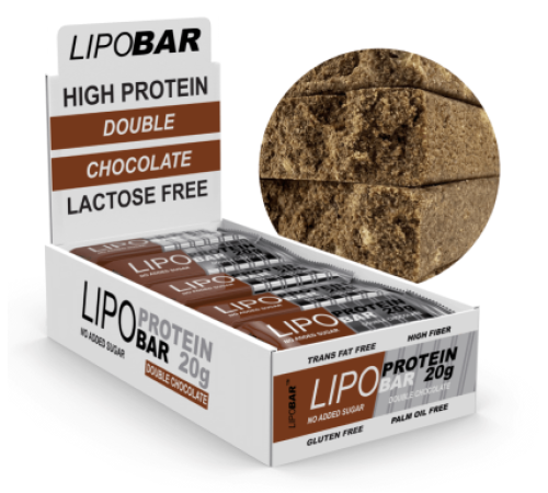 Lipobar - 20x50g Double chocolate Lipobar - 20x50g Double chocolate