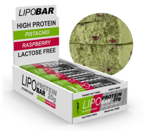 Lipobar - 20х50g Pistachio-Raspberry Lipobar - 20х50g Pistachio-Raspberry