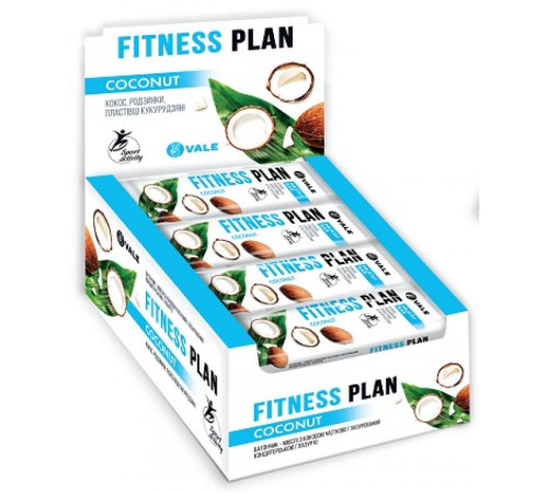 Батончики мюслі Fitness Plan Muesli Bar - 30x25г Кокос