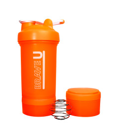 Шейкер Shaker with containers 3 в 1 - 600мл Оранжевий